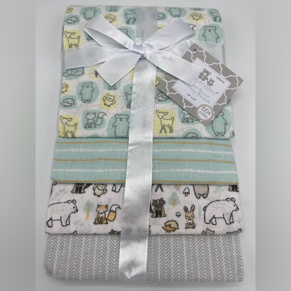 100% COTTON 4 PACK RECEIVING BLANKETS